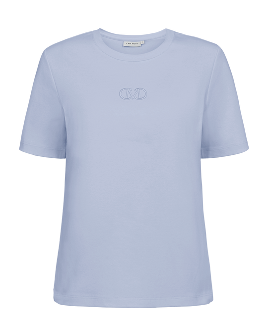 CMMUSE - T-SHIRT WITH EMBROIDERED LOGO DETAIL IN BLUE