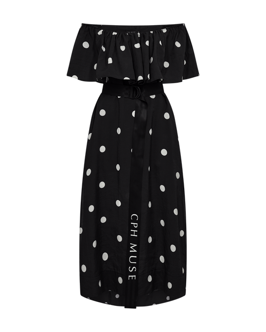 CMFIE - POLKA DOT DRESS IN BLACK