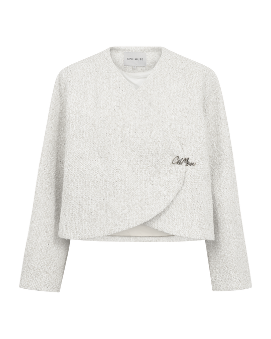 CMBUCCO – BOUCLÉ JACKET IN WHITE