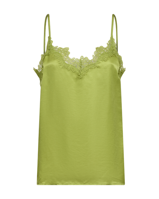 CMSILIA -  SATIN TOP WITH LACE IN GREEN