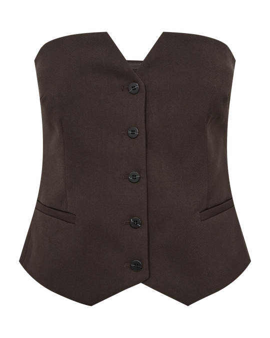 CMTAILOR - CORSAGE TOP IN BROWN
