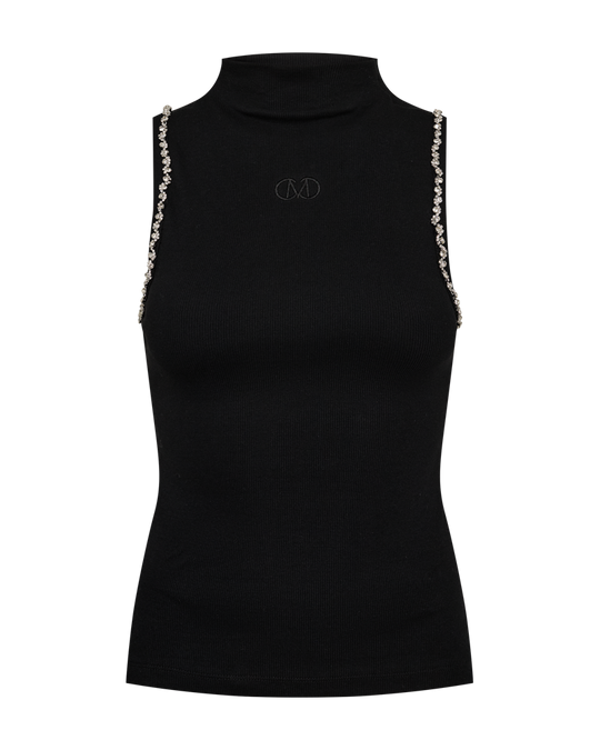CMSIV - TOP WITH RHINESTONES IN BLACK