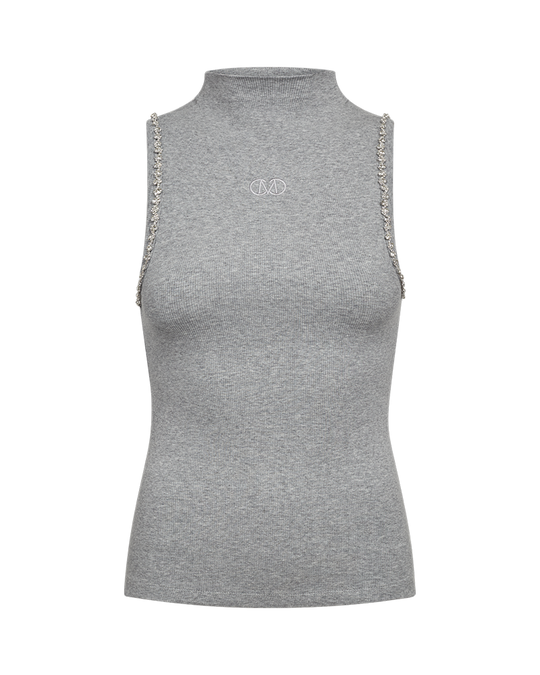 CMSIV – TOP WITH RHINESTONE IN GREY