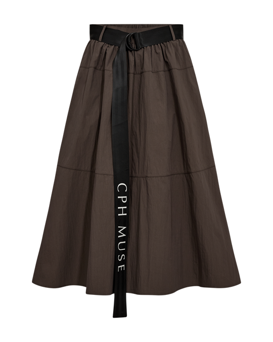 CMKENDY - SKIRT WITH LOGO BELT IN BROWN