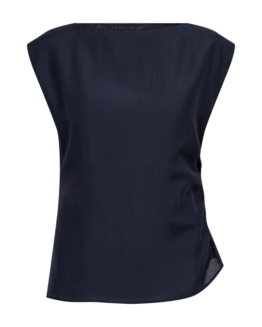 CMMOLLY – BLOUSE WITH AN ASYMMETRICAL HEM IN BLUE