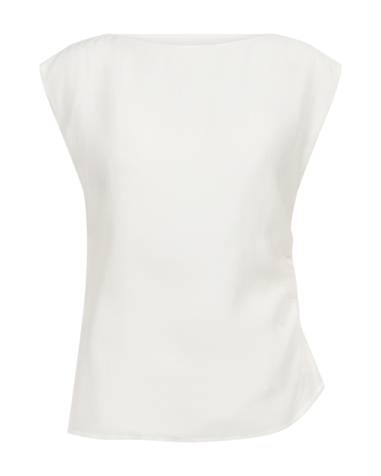 CMMOLLY – BLOUSE WITH AN ASYMMETRICAL HEM IN WHITE