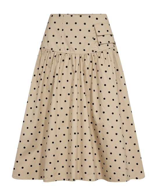 CMDOTTIE - POLKA DOT SKIRT IN BEIGE