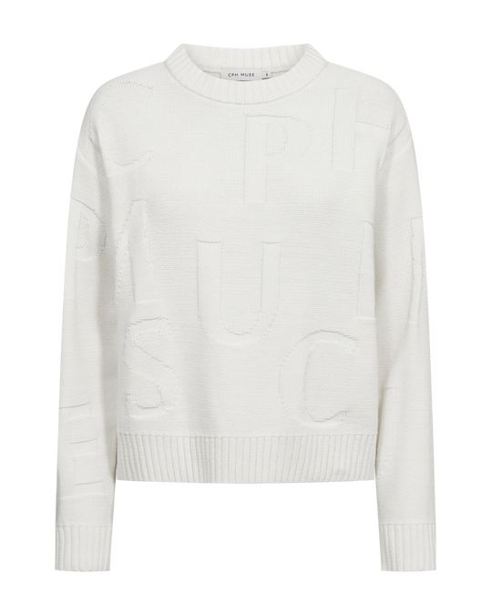 CMKOTOM – KNIT WITH LOGO DETAIL IN OFF-WHITE