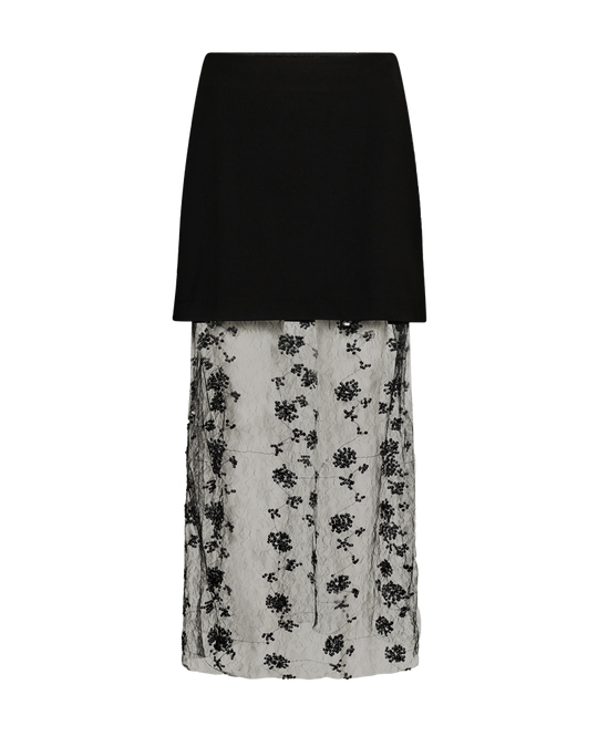CMWENJA – SKIRT WITH DETACHABLE UNDER-SKIRT IN BLACK