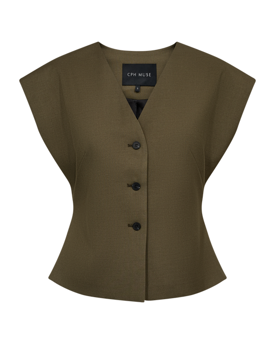 CMTENNA - WAISTCOAT IN GREEN