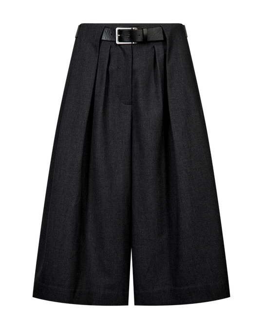 CMTAILOR - SHORTS WITH A BELT IN GREY