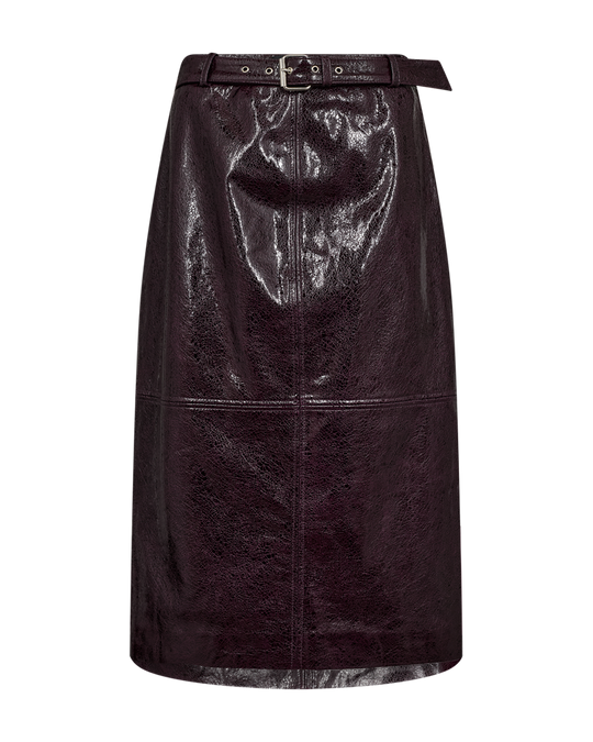 CMAMY - LAMBSKIN SKIRT IN BROWN