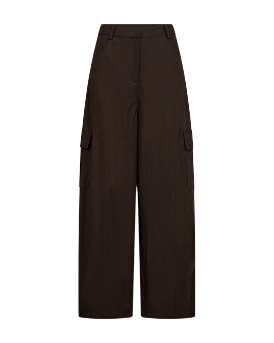 CMKAELI – BARREL PANTS WITH SIDE POCKETS IN BROWN