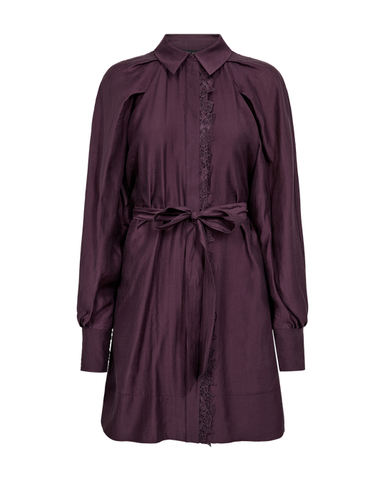 CMMOLLY - SHIRT DRESS IN DARK PURPLE