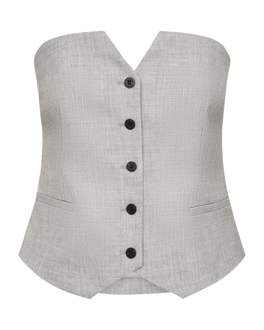 CMTAILORY - CORSAGE TOP IN LIGHT GRAY